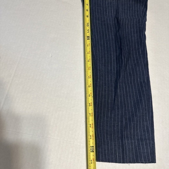 Banana Republic Factory Navy Blue white Ryan Pinstripe Straight Leg Pants Sz 00P - Picture 14 of 15